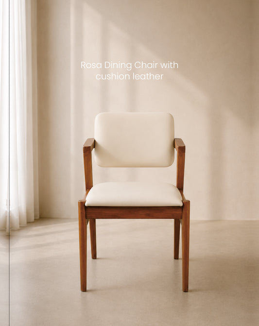 Rosa Dining Chair with cushion leather
