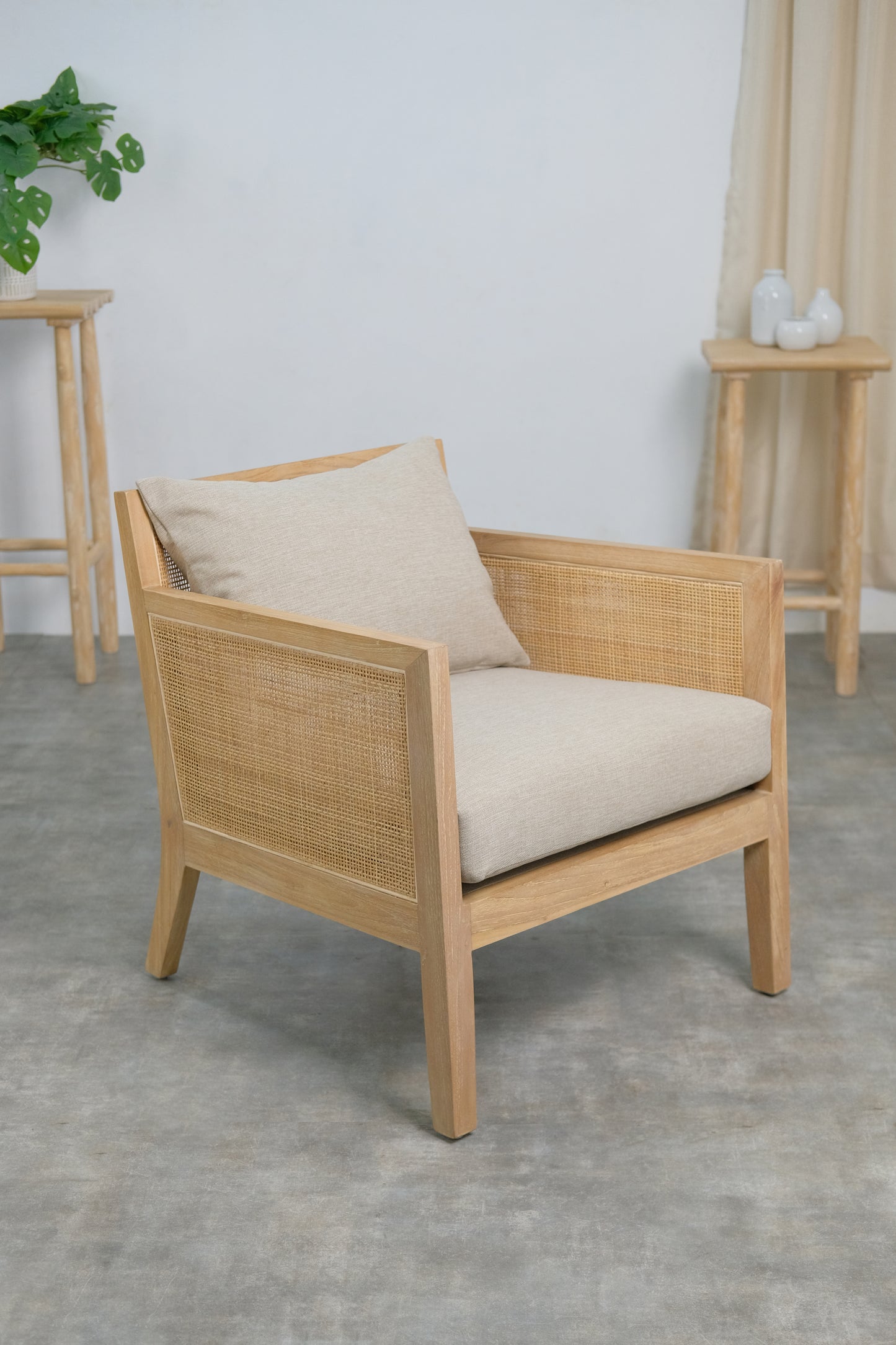 Raffia Rattan armchair