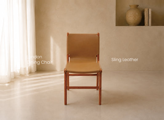 London Dining Chair Sling Leather